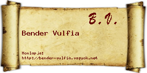 Bender Vulfia névjegykártya